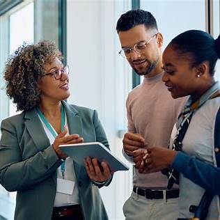 Owner and manager discussing property strategy